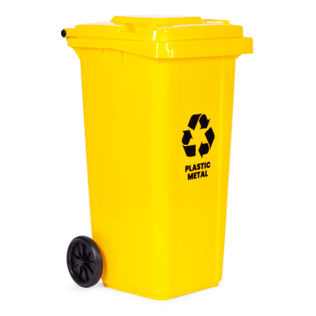 Homelux Set coș de gunoi 3x120L albastru, verde, galben cu roți de cauciuc [5]