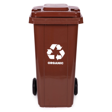 Homelux Set coș de gunoi 5x120L cu roți din cauciuc albastru, verde, galben, negru, maro [6]