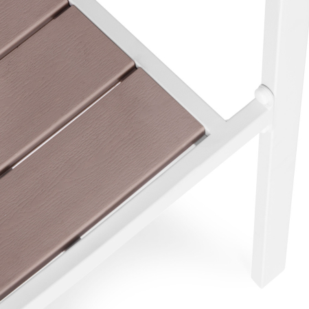 Homelux Set de 2 scaune de grădină cu cadru metalic, scaun din plastic alb [7]