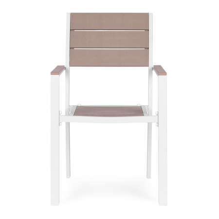 Homelux Set de 2 scaune de grădină cu cadru metalic, scaun din plastic alb [3]