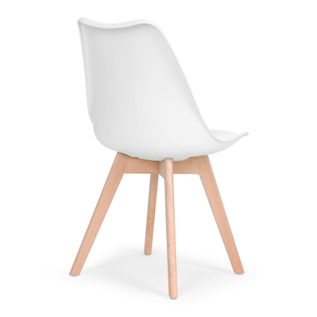 Homelux Set de 4 scaune de masă cu pernă din piele ecologică albă [5]