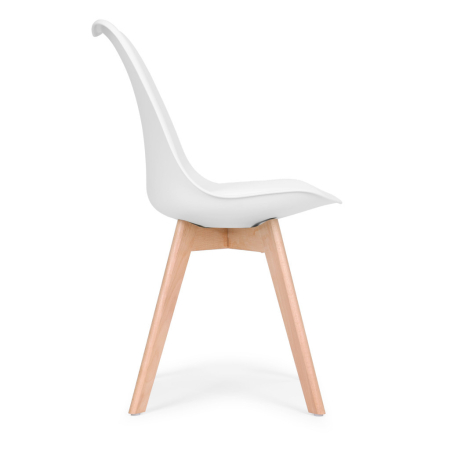 Homelux Set de 4 scaune de masă cu pernă din piele ecologică albă [4]