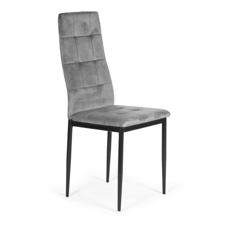 Homelux Set de 4 scaune de masă din piele de căprioară gri [7]