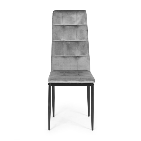 Homelux Set de 4 scaune de masă din piele de căprioară gri [8]