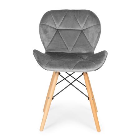 Homelux Set de 4 scaune din catifea gri [1]