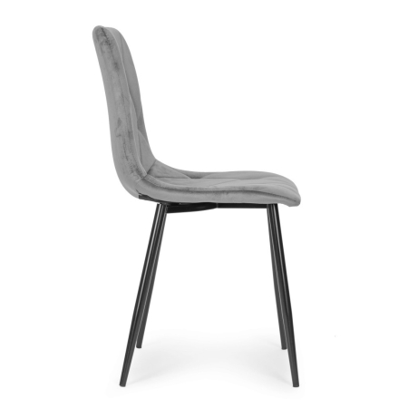 Homelux Set de 4 scaune din catifea matlasata gri [5]