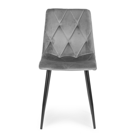 Homelux Set de 4 scaune din catifea matlasata gri [1]