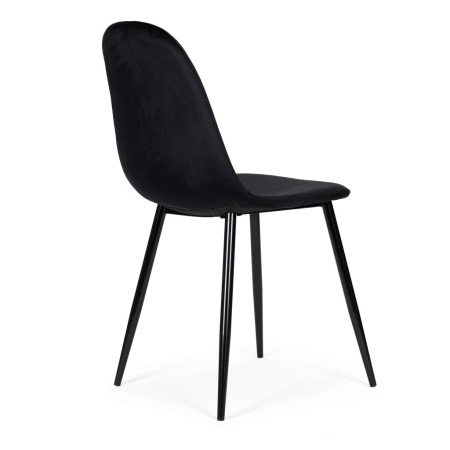 Homelux Set de 4 scaune din catifea negru [6]