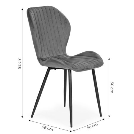 Homelux Set de 4 scaune din piele de căprioară gri scaun [8]