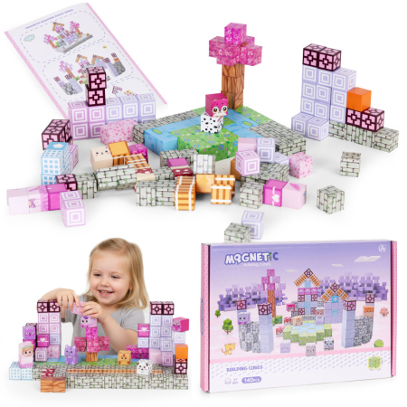 Produse temporar indisponibile - Homelux Set de blocuri de construcție magnetice Dreamworld cu 140 de blocuri de construcție creative