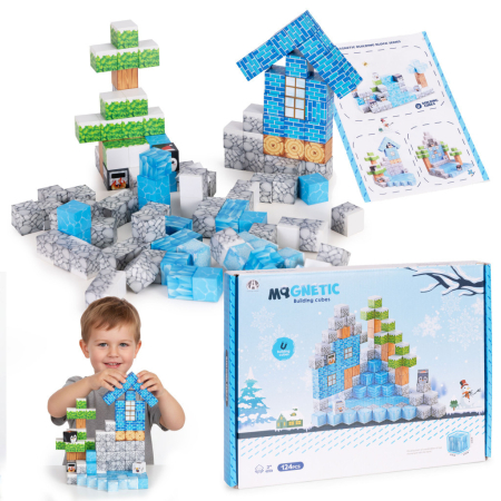 Homelux Set de blocuri de construcție magnetice Winter World 124 piese [0]