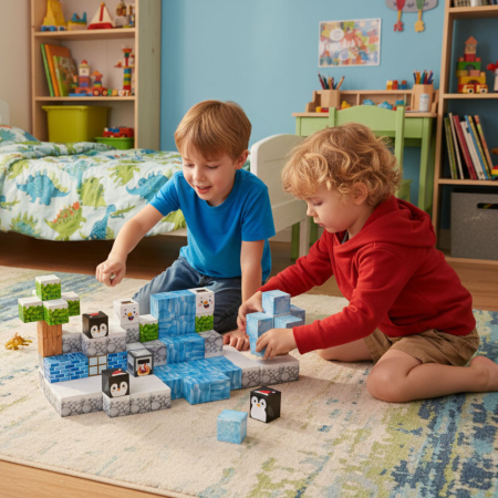 Homelux Set de blocuri de construcție magnetice Winter World 97 piese [8]