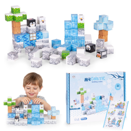 Homelux Set de blocuri de construcție magnetice Winter World 97 piese [0]