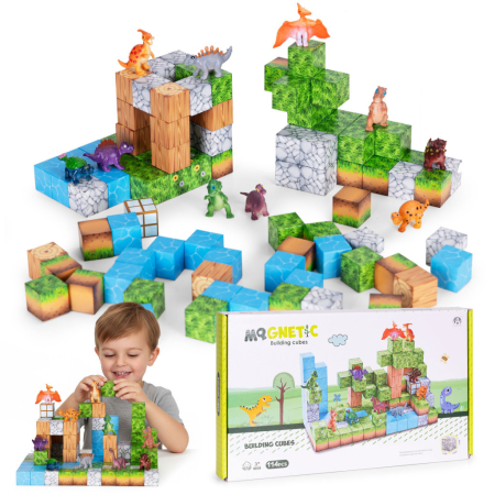 Produse temporar indisponibile - Homelux Set de blocuri magnetice dinozaur 114 piese