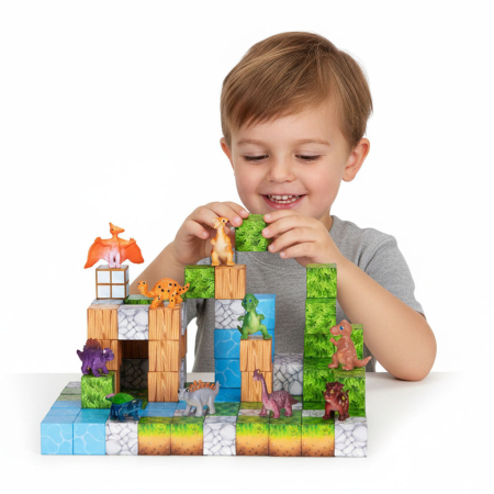 Homelux Set de blocuri magnetice dinozaur 114 piese [3]