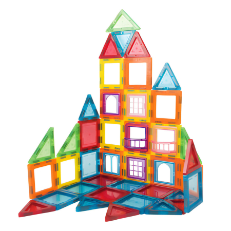 Homelux Set de constructii magnetice 70 piese casa, masina, roata Ferris etc. [1]