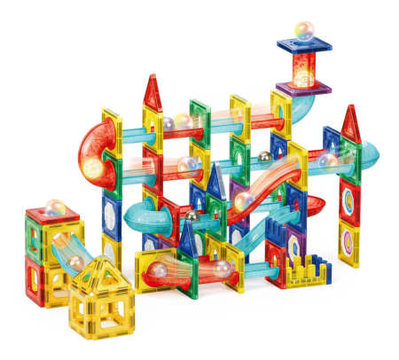 Homelux Set de jocuri de construcție cu bile magnetice care strălucesc în întuneric, cu 105 blocuri de construcție creative [2]