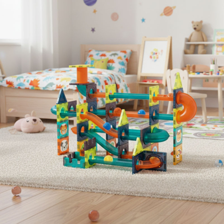 Homelux Set de jocuri de construcție cu bile magnetice care strălucesc în întuneric, cu 105 blocuri de construcție creative [6]