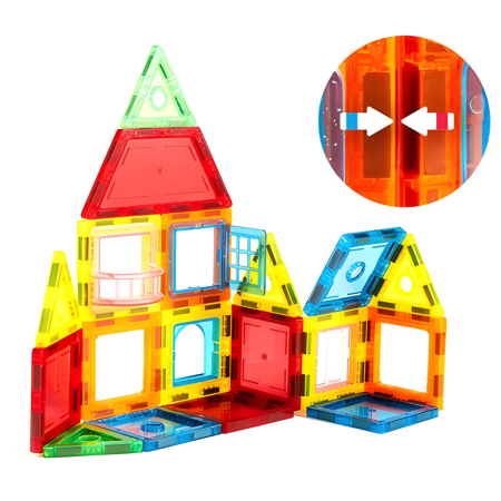 Homelux Set de jucării de construcție magnetice 130 piese robot, pompier, avion etc. [4]