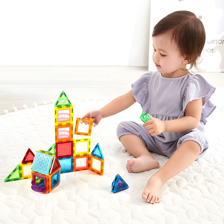 Homelux Set de jucării de construcție magnetice 130 piese robot, pompier, avion etc. [6]