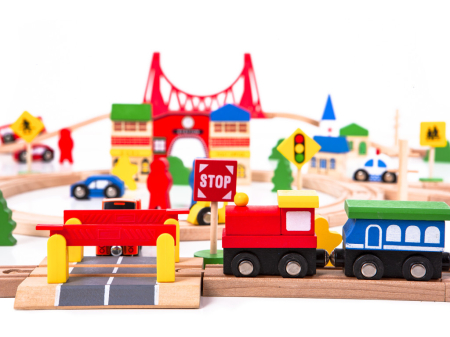 Homelux Set de trenuri din lemn 90 buc [5]