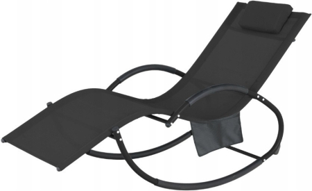 Homelux Șezlong, balansoar cu buzunare laterale negre [4]