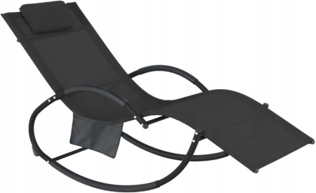 Homelux Șezlong, balansoar cu buzunare laterale negre [5]