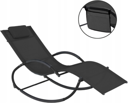 Homelux Șezlong, balansoar cu buzunare laterale negre [1]