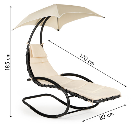 Homelux Șezlong hamac de grădină, bej [8]