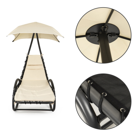 Homelux Șezlong hamac de grădină, bej [5]