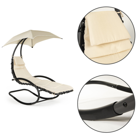 Homelux Șezlong hamac de grădină, bej [7]