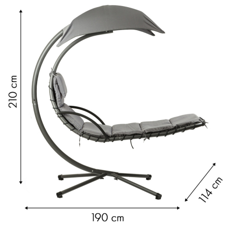 Homelux Șezlong hamac de grădină, gri [9]