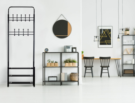 Homelux Suport de haine în picioare cu suport pentru pantofi negru [2]