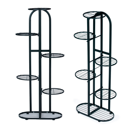 Produse temporar indisponibile - Homelux Suport metalic modern pentru flori 6 niveluri, negru