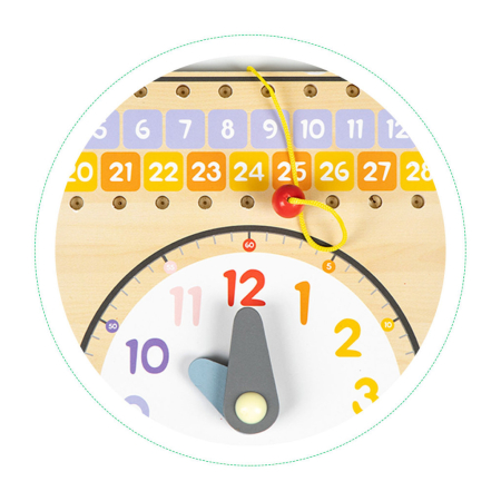 Homelux Tablă didactică interactivă din lemn cu calendar și ceas [8]