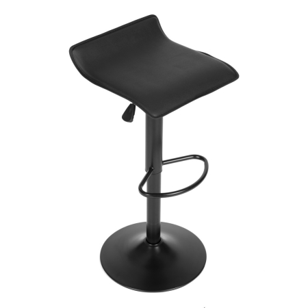 Homelux Taburet de bar pivotant cu reglare pe înălțime, piele artificială, negru [4]