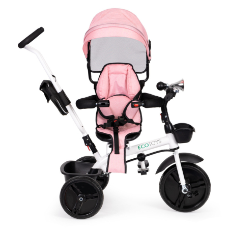 Homelux Triciclu cu scaun rotativ 360° și acoperiș roz [2]