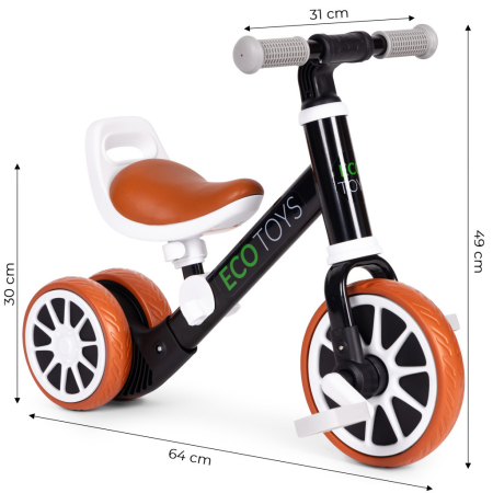 Homelux Triciclu jogging biciclete cu pedale 2 în 1 negru [6]
