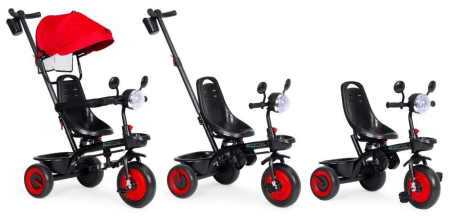 Homelux Triciclu triciclu cu scaun pivotant și parasolar 3in1 roșu [6]