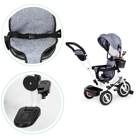 Homelux Tricycle tricycle tricycle swivel awning with durable tyres grey [4]