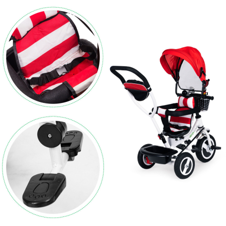 Homelux Tricycle tricycle tricycle swivel awning with durable tyres red [4]