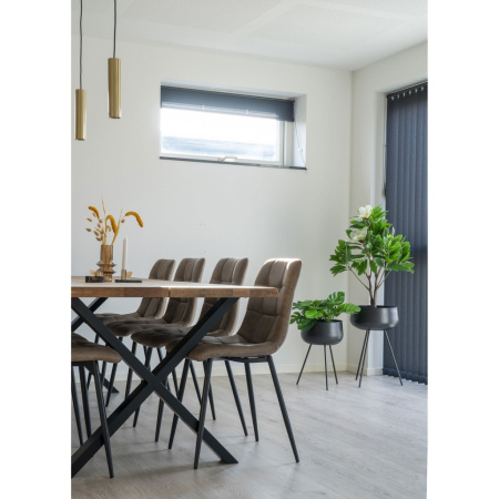 House Nordic Ardola Ghivece de flori, oțel, negru, 2pcs [4]