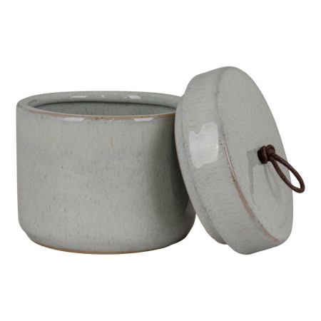 Produse temporar indisponibile - House Nordic Borcan ceramic cu capac, gri, 10,5x10 cm