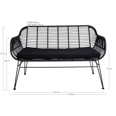 House Nordic Canapea Trieste din poliratan cu pernă [5]