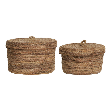 House Nordic Coșuri Desio, frunze de bananier, naturale, 2pcs [0]