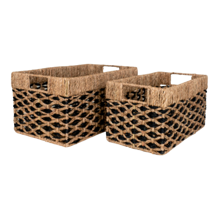 Decorațiuni - House Nordic Coșuri Salar, iarbă de mare, negru/natural, 2pcs