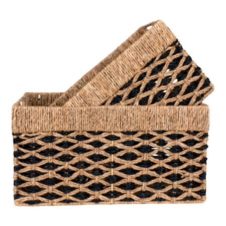 House Nordic Coșuri Salar, iarbă de mare, negru/natural, 2pcs [3]