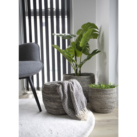 House Nordic Coșuri Tivoli, frunze de porumb, gri, 3 buc [1]