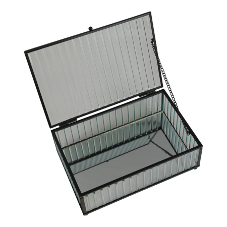 House Nordic Cutie cadou Santorini, sticlă/metal, negru, 20x13x7 cm [5]