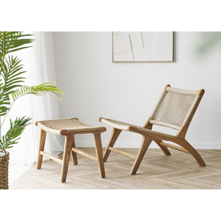 House Nordic Fotoliu Derby din polyrattan cu picioare din tec natural [1]